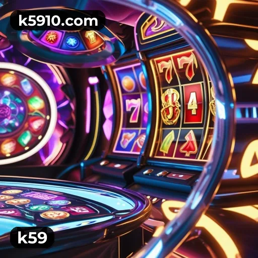 App k59 para iOS e Android — interface mobile, login biométrico e PIX integrado